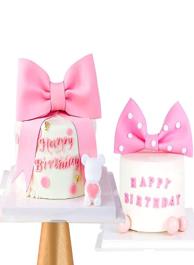 Roaring Good Time Pink Bow Cake Topper Bow Cake Decoration Baby Girl Cake Decoration Baby Shower Cake Topper for Girl EVA - Image 3