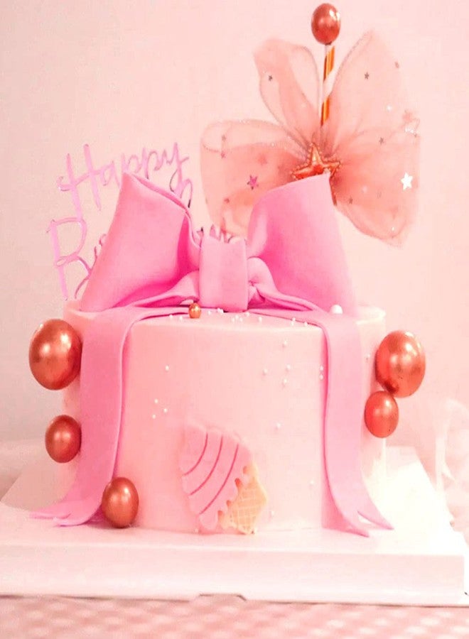 Roaring Good Time Pink Bow Cake Topper Bow Cake Decoration Baby Girl Cake Decoration Baby Shower Cake Topper for Girl EVA - Image 4
