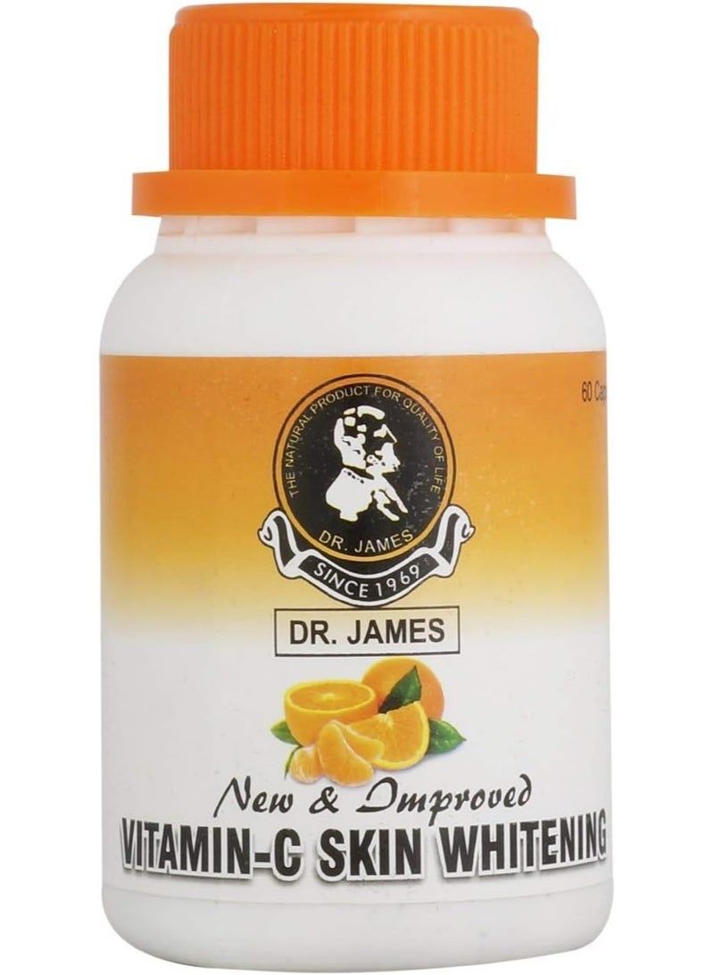DR. JAMES Vitamin C Skin Brightening Capsules - Antioxidant Support for Even Skin Tone - Glow Boosting Supplement with Hyaluronic Acid - 60 Capsules - Image 2