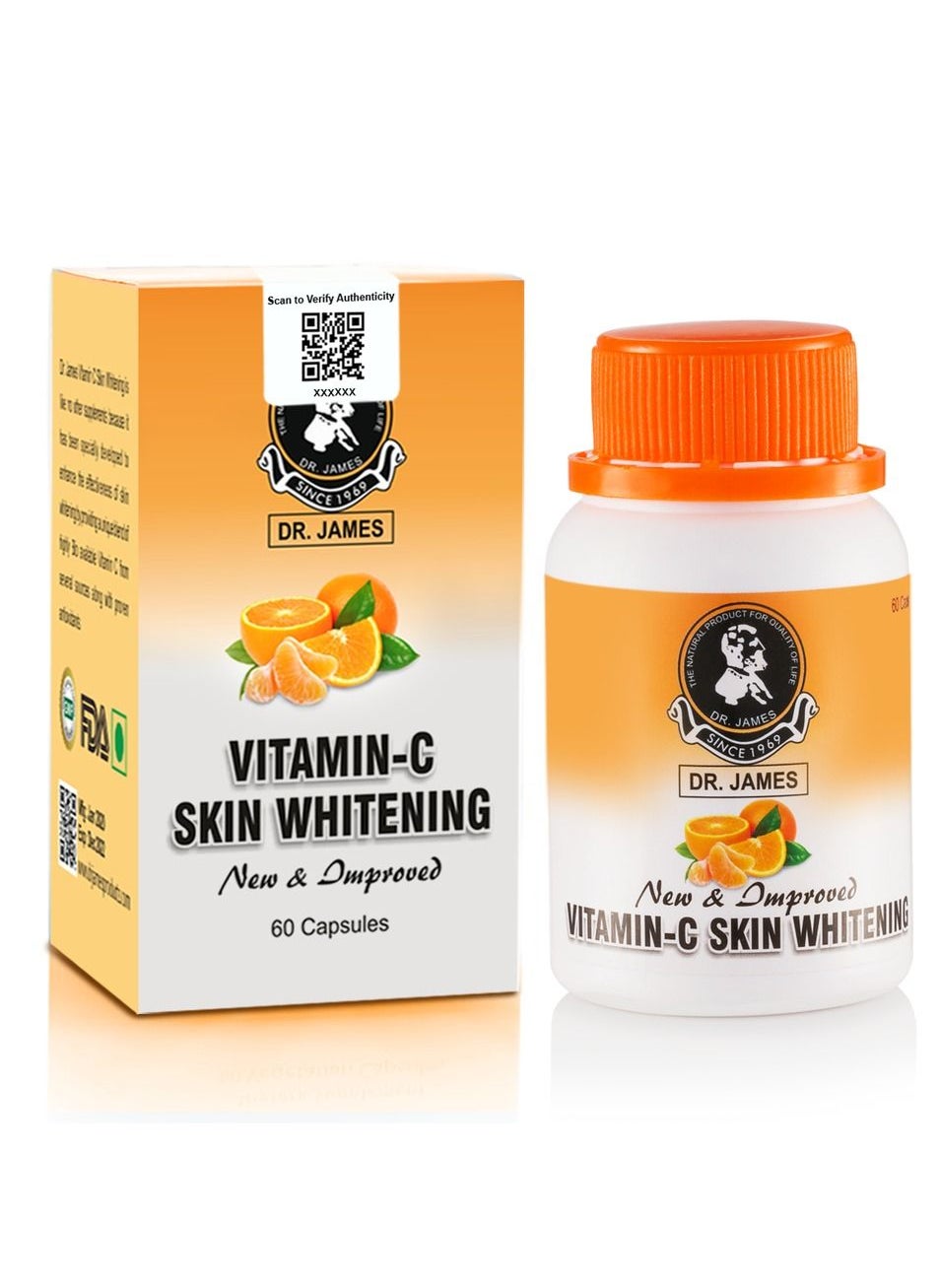 DR. JAMES Vitamin C Skin Whitening Capsules Made In USA GMP