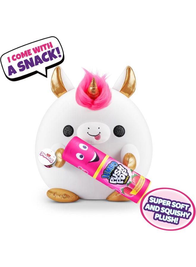 Snackles Super Sized 35 cm, Unicorn (Bazooka), by ZURU Cuddly Squishy Comfort 35 cm Plush with License Snack Brand Accessory (Unicorn) - Image 1