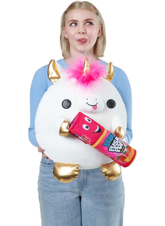 Snackles Super Sized 35 cm, Unicorn (Bazooka), by ZURU Cuddly Squishy Comfort 35 cm Plush with License Snack Brand Accessory (Unicorn) - Image 4
