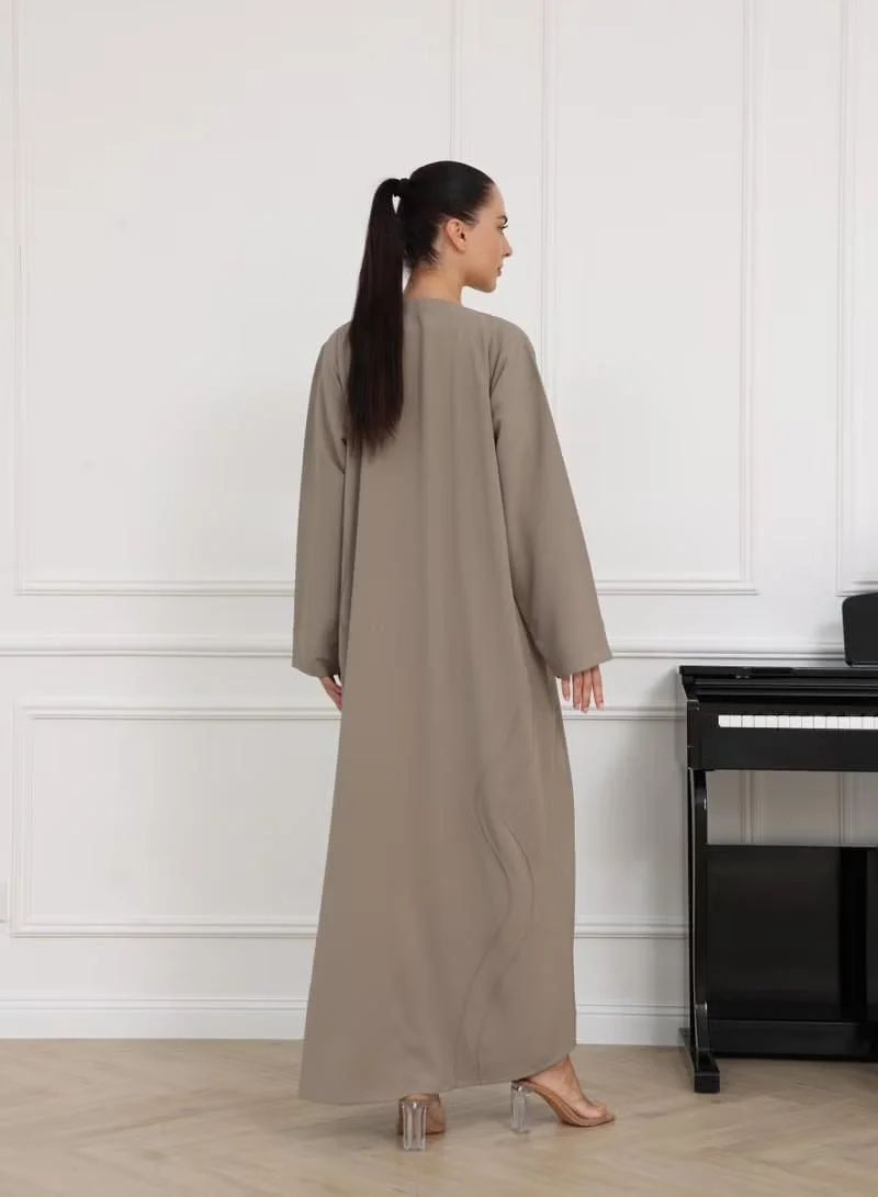 Nikias Nikias Abaya Pleated Designed Fabric Front And Back