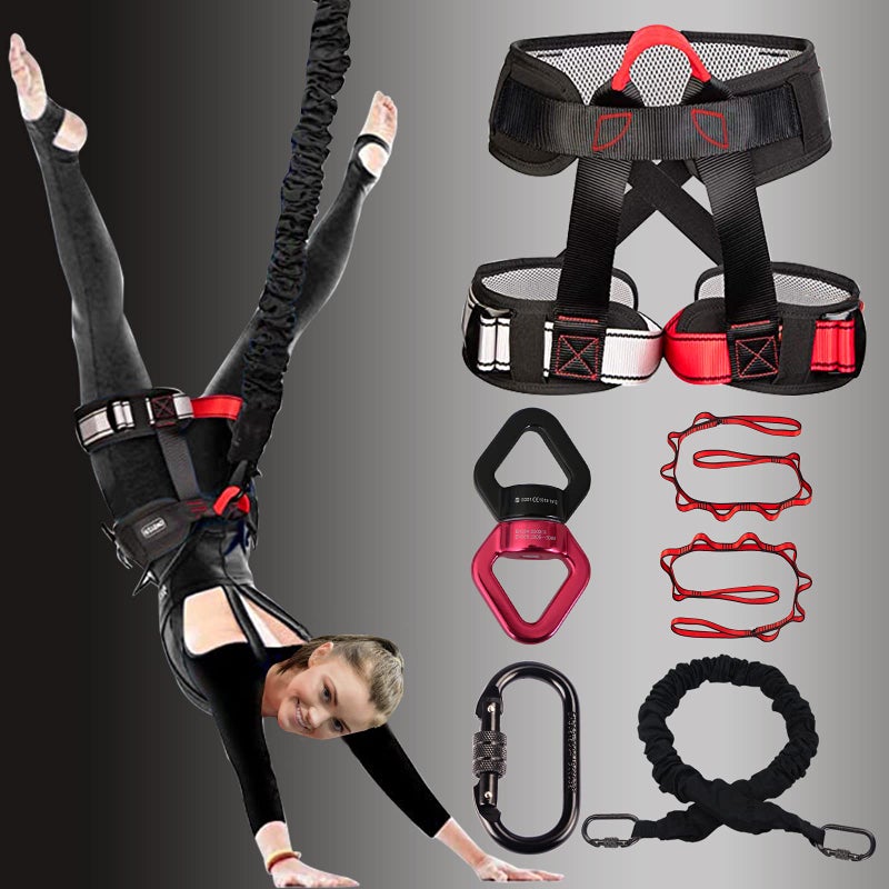 Dasking Heavy Bungee Resistance Band Set Gravity Yoga Bungee Cord Resistance Belt Set 4D Bungee Dance Rope Workout Fitness Home Gym Professional Training Equipment Weight Class1 50KG