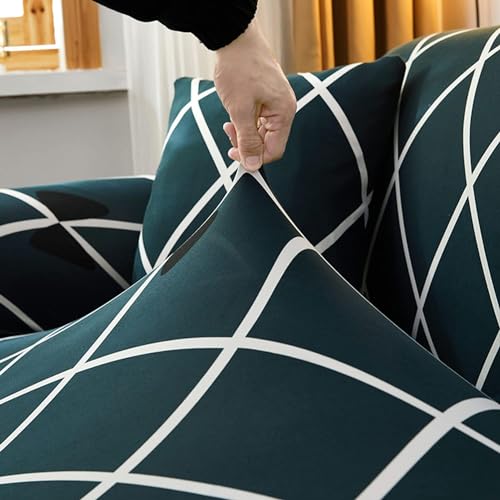 Furshine® Printed Universal Polyester Blend & Spandex Sofa Cover Big Elasticity Cover for Couch Flexible Stretch Sofa Cover | Imported Slipcovers (Blue Diamond, Five Seater) - Image 5