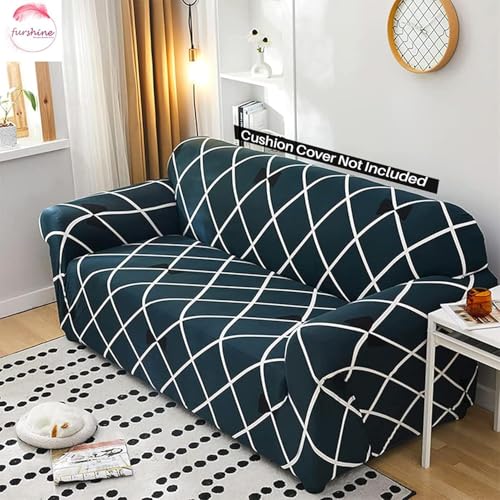 Furshine® Printed Universal Polyester Blend & Spandex Sofa Cover Big Elasticity Cover for Couch Flexible Stretch Sofa Cover | Imported Slipcovers (Blue Diamond, Five Seater) - Image 2