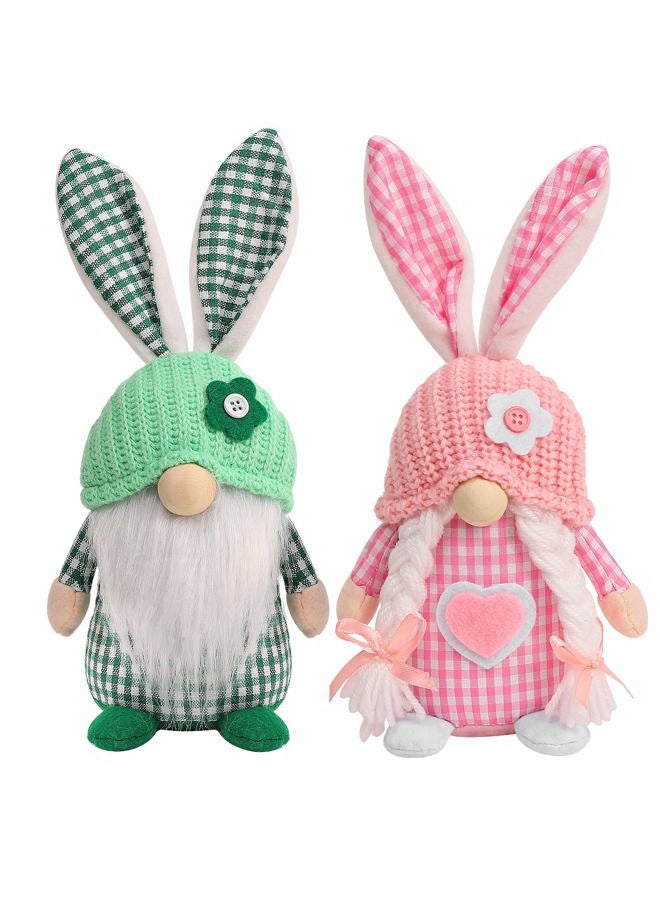 CRCZK Easter Gnomes Decorations, 2 Pcs Plush Easter Bunny Handmade Swedish Tomte Elf Stuffed Doll Rabbit Gifts Cute Easter Faceless Dwarf Bunny Household Ornaments, Home Decor - Image 1