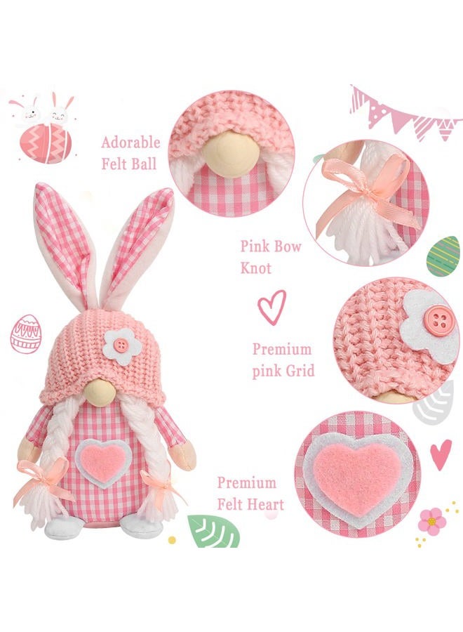 CRCZK Easter Gnomes Decorations, 2 Pcs Plush Easter Bunny Handmade Swedish Tomte Elf Stuffed Doll Rabbit Gifts Cute Easter Faceless Dwarf Bunny Household Ornaments, Home Decor - Image 2