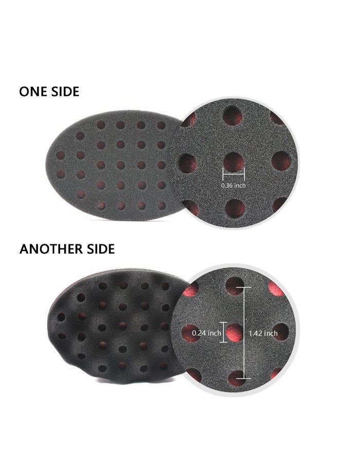 HALLO Set of 4 Big Holes Hair Brush Sponge Twist Wave Barber Tool For Dreads Afro Locs Twist Curl Black - Image 5
