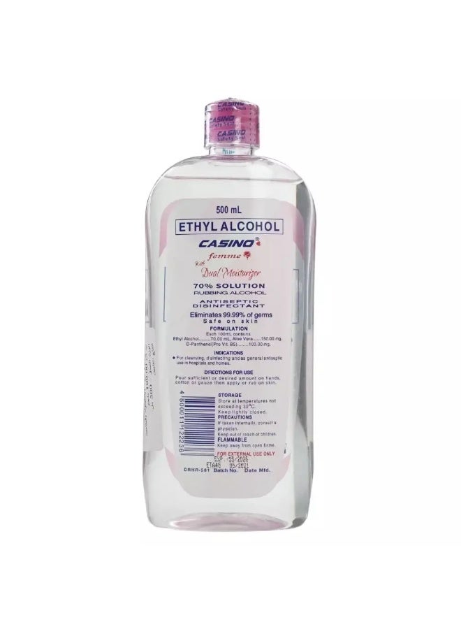 Casino 70% Ethyl Alcohol Femme with Dual Moisturizer- 500ml - Image 2