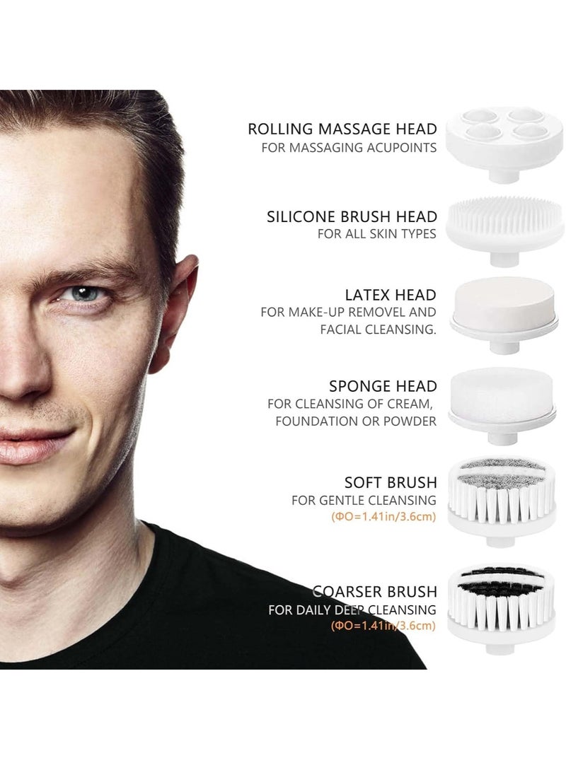CLSEVXY Facial Cleansing Brush Face Scrubber: CLSEVXY Electric Face Spin Cleanser Brushes with 6 Brush Heads for Deep Cleansing, Gentle Exfoliating, Removing Blackhead, Massaging  - Image 3