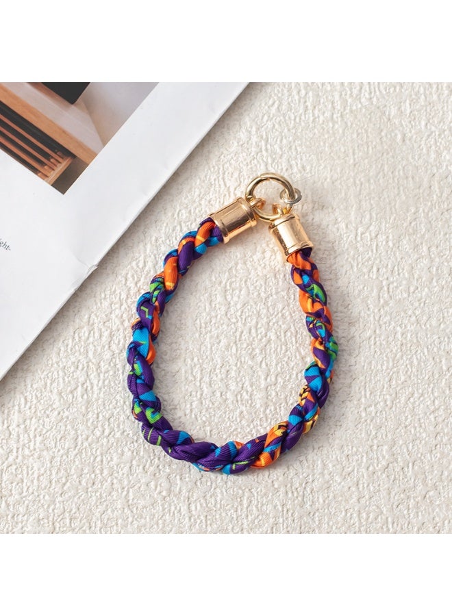 NIBEMINENT Beaded Phone Lanyard, Anti Lost Removable Wrist Strap, Short Chain Bracelet Pendant, Phone Keychain Lanyard, 2/Purple - Image 1