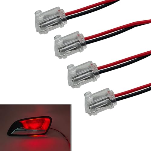 OUMICCARD Car Door Handle Light Red LED Ambient light 12V Door Bowl Decorative Light Warning Light Small Size Easy Installation Universal Small Car Ship Use (4PCS) - Image 2