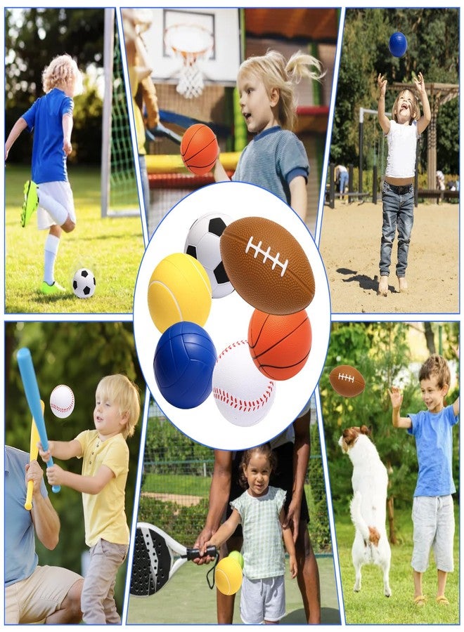 Urspasol Mini Sports Balls Set of 6 Foam Balls for Kids 3.5 inch Soft Ball for Toddlers 1-3 with Bag Includes Soccer, Basketball, Football, Baseball,Tennis and Volleyballs- Throwing Toys for Babies - Image 4