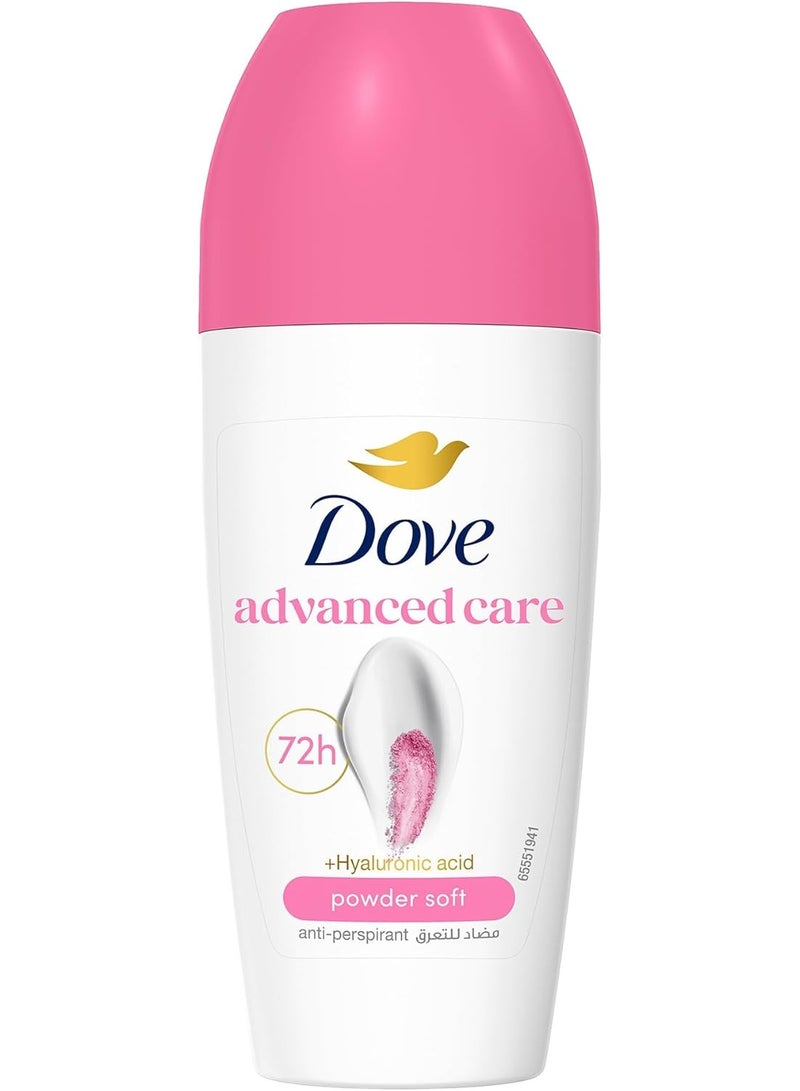 Dove Advanced Care Anti-Perspirant Powder Soft Roll On + Hyaluronic Acid 72H - Image 1