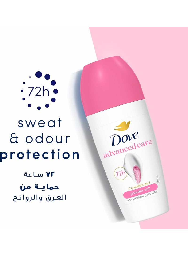 Dove Advanced Care Anti-Perspirant Powder Soft Roll On + Hyaluronic Acid 72H - Image 3
