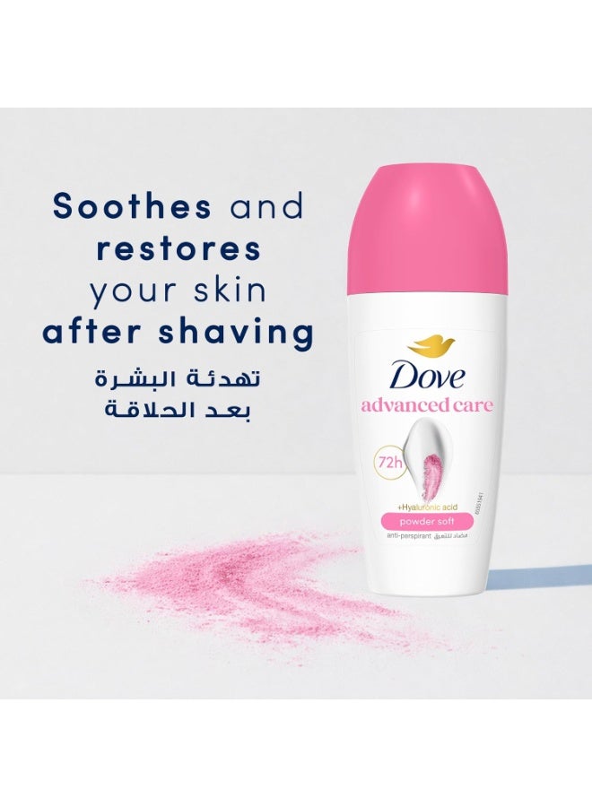 Dove Advanced Care Anti-Perspirant Powder Soft Roll On + Hyaluronic Acid 72H - Image 4