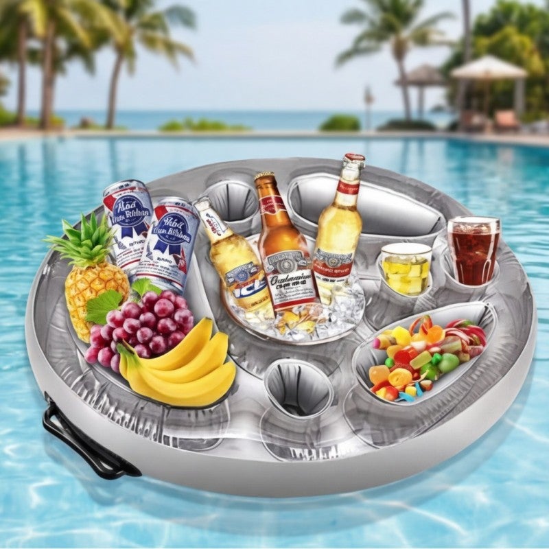 Floating Drink Holder 65 X 46 Cm 8 Cup Slots Lightweight Pvc - Hassle-free Transport With Carry Handles Pool Cup Holder For Backyard Pools, Spas, Beach Days And Pool Parties - Image 4