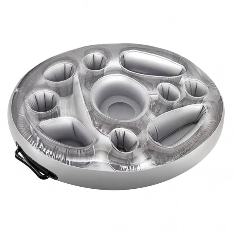 Floating Drink Holder 65 X 46 Cm 8 Cup Slots Lightweight Pvc - Hassle-free Transport With Carry Handles Pool Cup Holder For Backyard Pools, Spas, Beach Days And Pool Parties - Image 1