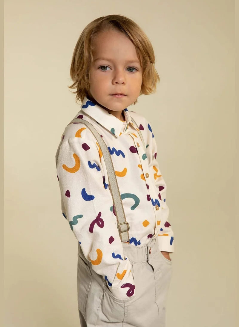 DeFacto BabyBoy Regular Fit Shirt Neck Woven Long Sleeve Shirt
