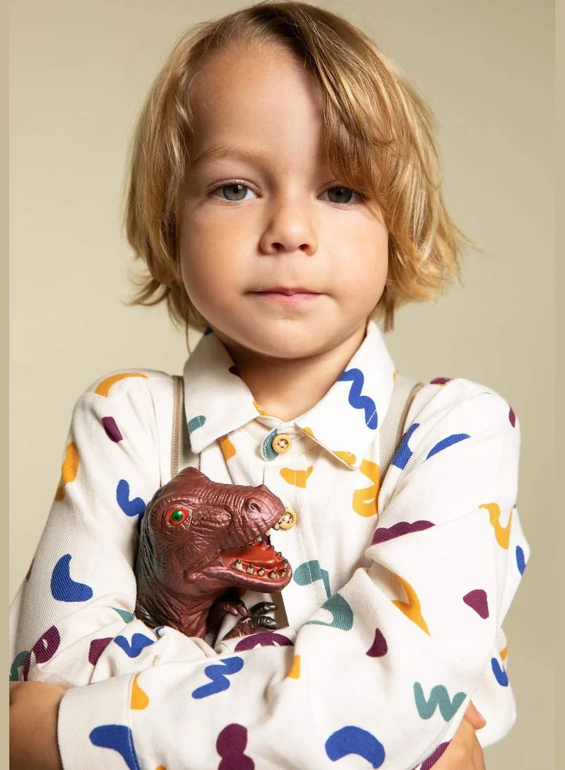 DeFacto BabyBoy Regular Fit Shirt Neck Woven Long Sleeve Shirt