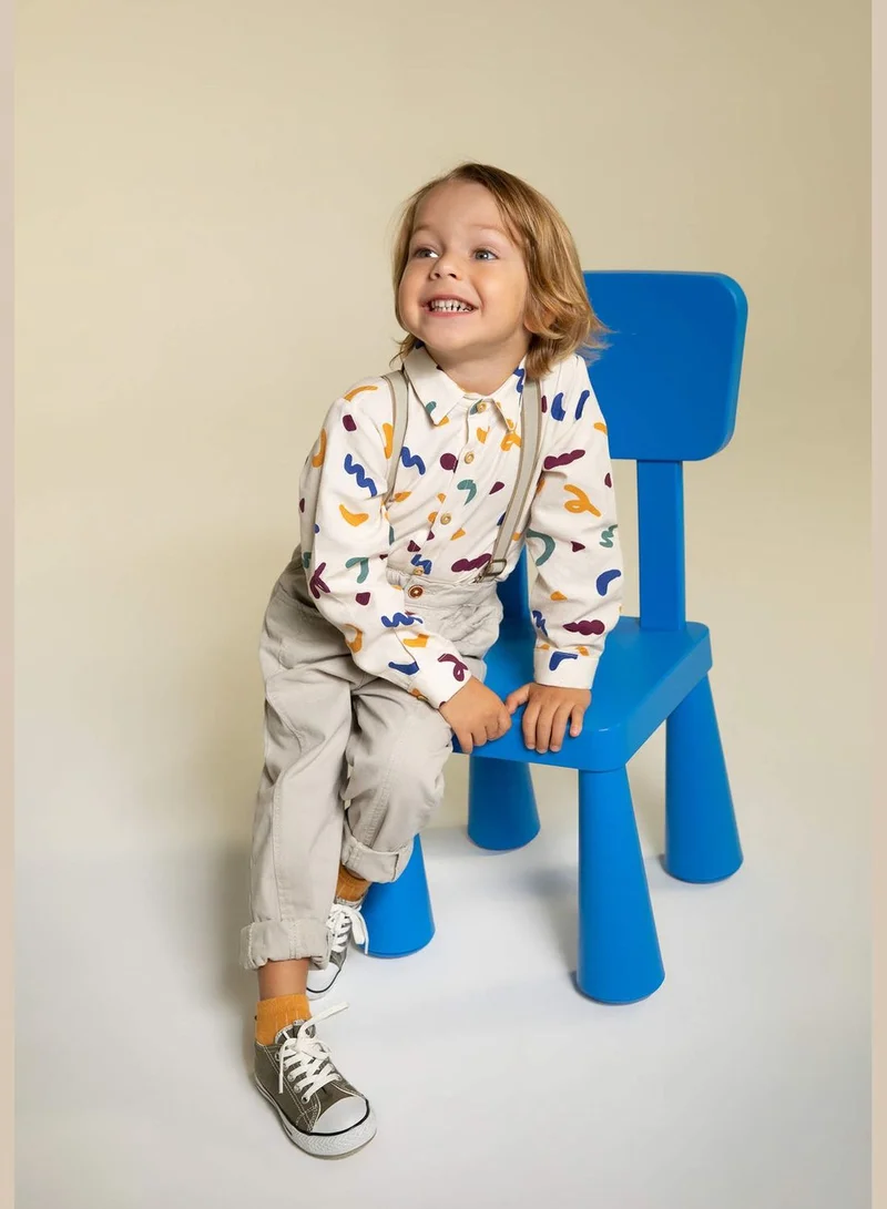DeFacto BabyBoy Regular Fit Shirt Neck Woven Long Sleeve Shirt