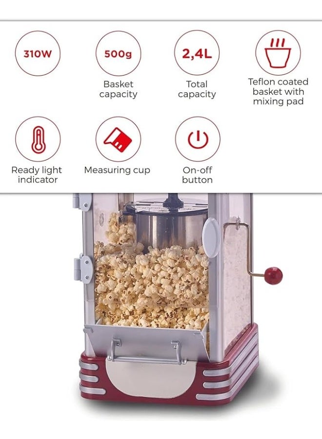 Popcorn Maker – Hot Air Popcorn Machine for Oil-Free, Healthy & Quick Snack Making Portable & Easy to Use Popcorn Popper for Home & Parties Red White - Image 4