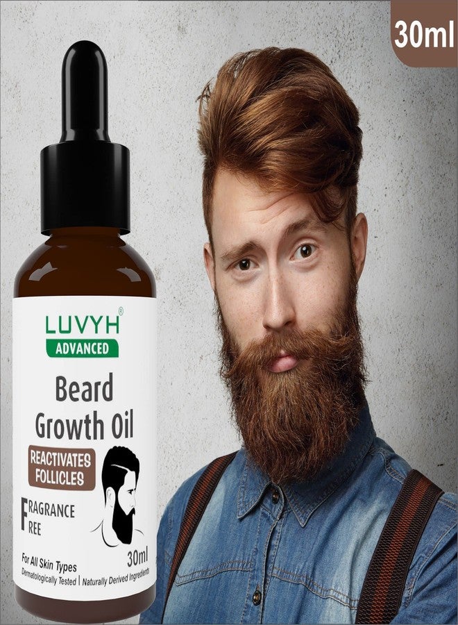 Luvyh Beard Growth Oil for Men|Beard Nourishment & Strengthening | Fluffier & Shinier Beard | Thicker and Healthier Beard Growth |Non-Sticky |No Harmful Chemicals | For Men All Hair Type-30 ML - Image 2