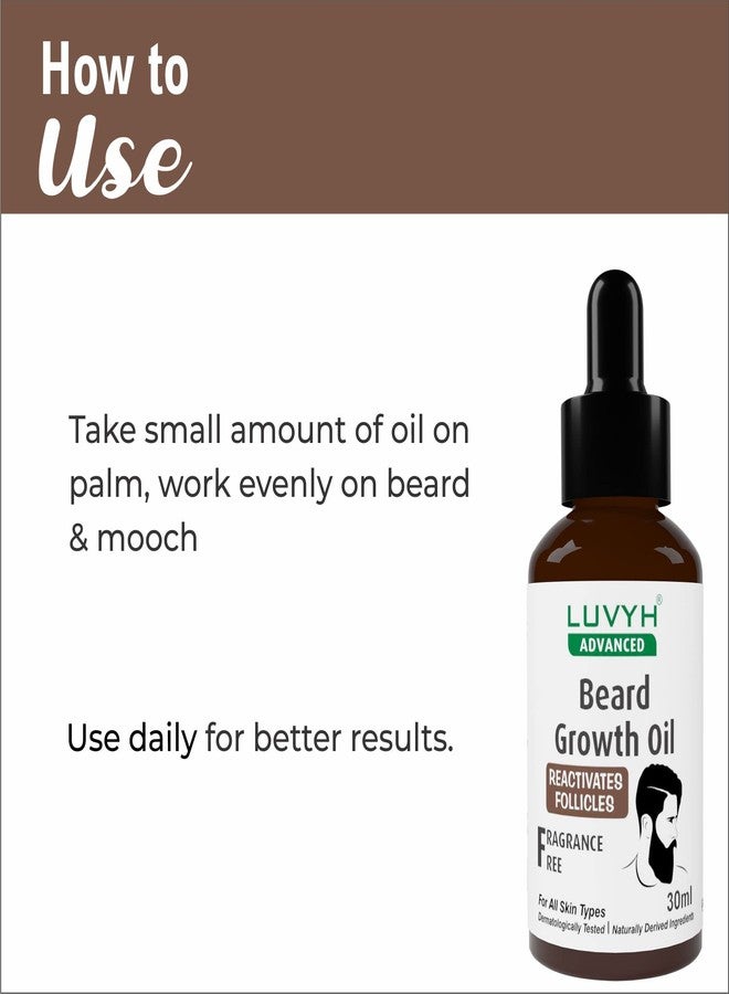 Luvyh Beard Growth Oil for Men|Beard Nourishment & Strengthening | Fluffier & Shinier Beard | Thicker and Healthier Beard Growth |Non-Sticky |No Harmful Chemicals | For Men All Hair Type-30 ML - Image 5