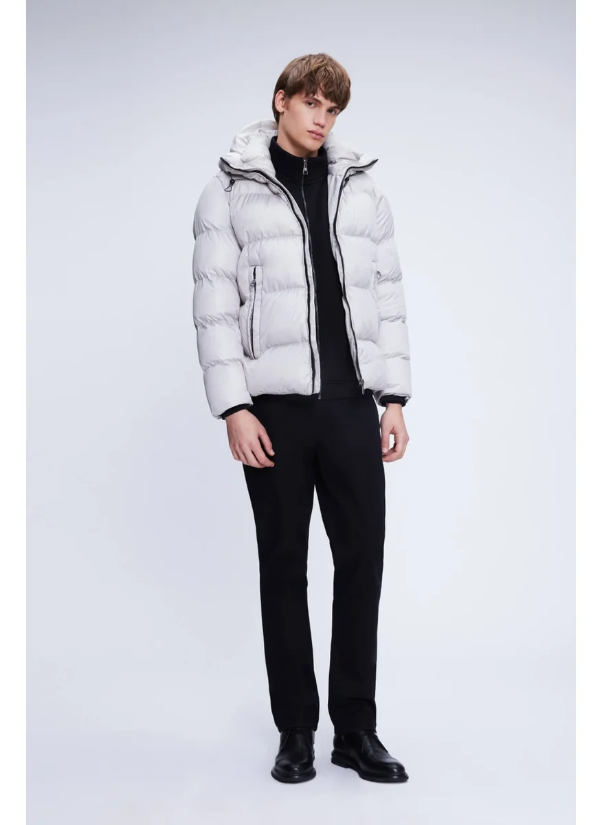 Hatemoğlu Taş Dynamic Fit Judge Collar Hooded Puffer Jacket