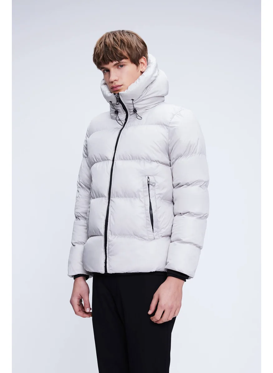 Hatemoğlu Taş Dynamic Fit Judge Collar Hooded Puffer Jacket