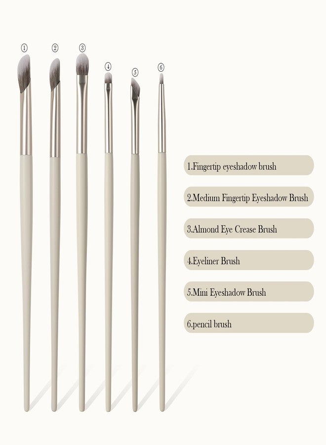 BEAUTYFACTOR 6Pcs Eyeshadow Brushes Set - Professional Blend Eye Makeup Brush Kit with Smudge, Crease, Angled Liner & Detail Brushes for Liquid/Powder/Cream Shadow, Travel-Friendly Beauty Tools - Image 2