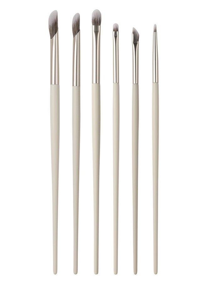 BEAUTYFACTOR 6Pcs Eyeshadow Brushes Set - Professional Blend Eye Makeup Brush Kit with Smudge, Crease, Angled Liner & Detail Brushes for Liquid/Powder/Cream Shadow, Travel-Friendly Beauty Tools - Image 1