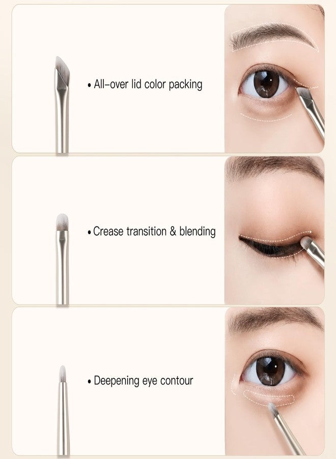 BEAUTYFACTOR 6Pcs Eyeshadow Brushes Set - Professional Blend Eye Makeup Brush Kit with Smudge, Crease, Angled Liner & Detail Brushes for Liquid/Powder/Cream Shadow, Travel-Friendly Beauty Tools - Image 4