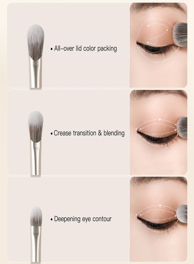 BEAUTYFACTOR 6Pcs Eyeshadow Brushes Set - Professional Blend Eye Makeup Brush Kit with Smudge, Crease, Angled Liner & Detail Brushes for Liquid/Powder/Cream Shadow, Travel-Friendly Beauty Tools - Image 3