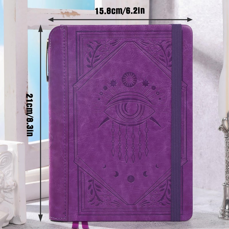 TIEFOSSI Lined Journal Notebook for Women Men, Leather Journal with Pen, A5 Evil Eye Hardcover Notebook for Work, Journaling, Travel & School, 100 GSM Thick Paper, 320 Numbered Pages, 6.2 x 8.3 in - Image 5