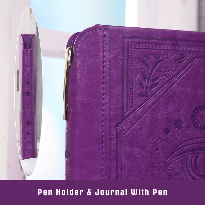 TIEFOSSI Lined Journal Notebook for Women Men, Leather Journal with Pen, A5 Evil Eye Hardcover Notebook for Work, Journaling, Travel & School, 100 GSM Thick Paper, 320 Numbered Pages, 6.2 x 8.3 in - Image 3