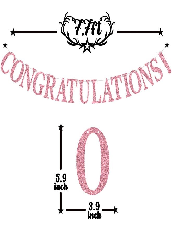 PYBHILK Pink Glitter Congratulations Banner, Congrats Grad/Class of 2026/So Proud of You, 2026 Graduation Party Supplies Decorations - Image 2