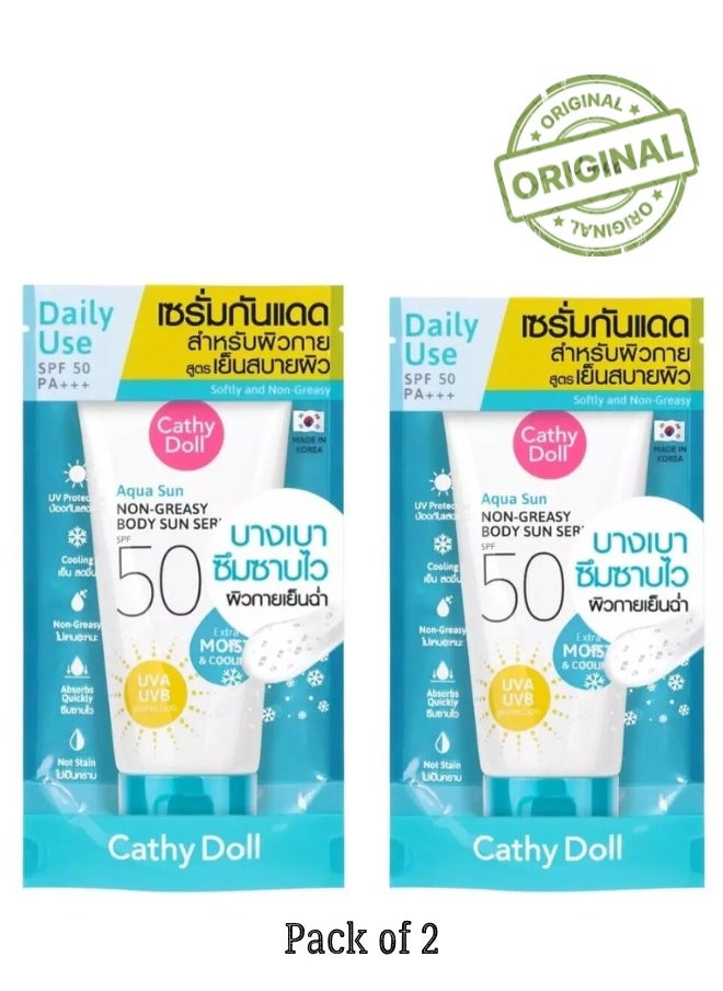 Cathy Doll Cathy Doll Aqua Sun Non Greasy Body Sun Serum SPF50 PA+++ 138 ml 2PCS  - Image 1