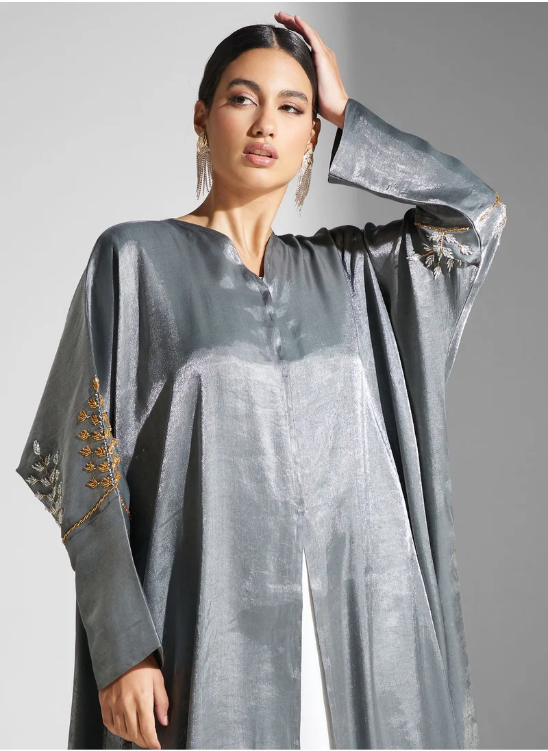 hayas closet Embellished Sleeve Detail Abaya
