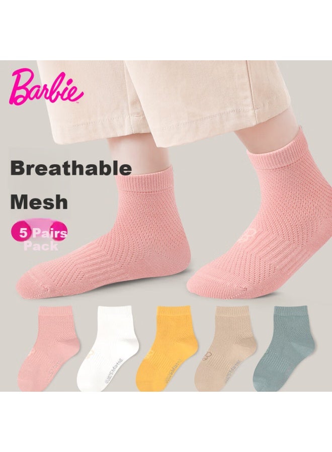 Barbie Girls' Socks, Children's Thin Cotton Socks, Baby Seamless Socks, Mesh Socks, Spring Autumn Summer Boys' Student Sports Short Socks - Image 1
