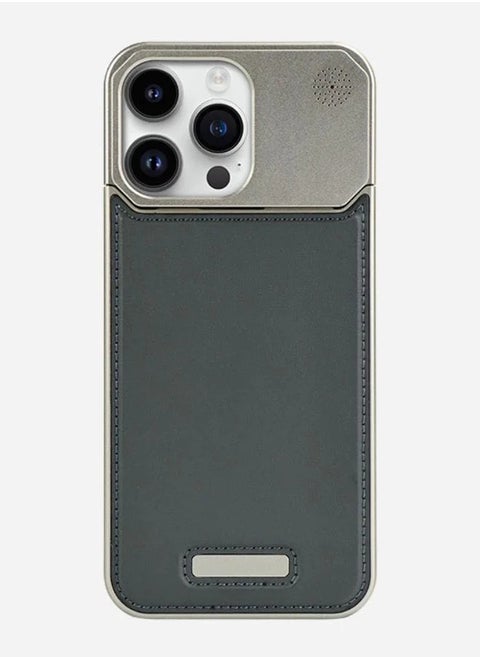 جراب iPhone 16 Pro Max بتصميم جلدي معدني، غطاء رفيع وخفيف الوزن وبسيط