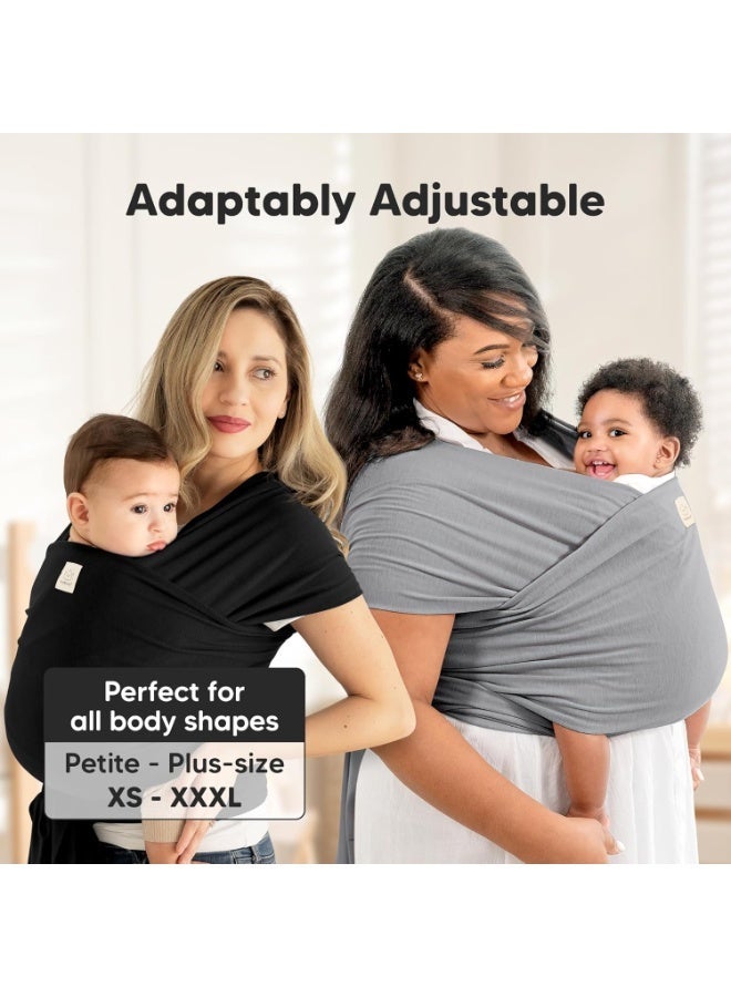 كيابيبيز حاملة أطفال KeaBabies - لفائف أطفال مرنة متعددة الاستخدامات - 3 ألوان - حمالة أطفال - حاملة أطفال - لفائف حمل أطفال بدون استخدام اليدين | هدية رائعة لحفلات استقبال المولود (أسود عصري) - Image 4