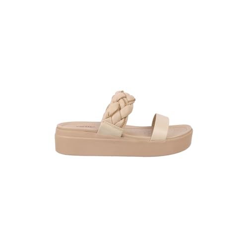 Metro Women Beige Unique Weave-Like Strap Platform Heel Fashion Sandal UK/3 EU/36 (41-291) - Image 4