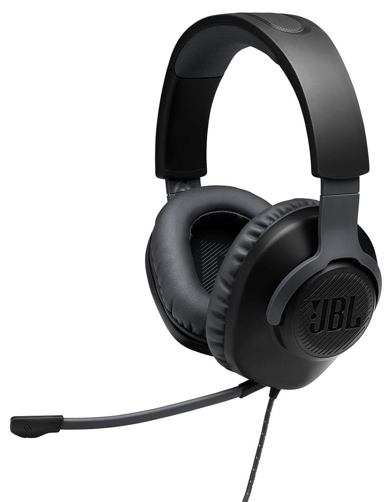 JBL Quantum 100 Wired Over Ear Gaming Headphones with Mic, 40mm Realistic Dynamic Drivers, Detachable Boom Mic, 1kHz Sensitivity, Memory Foam Cushioning, PC/Mobile/PS/Xbox/Nintendo/VR Compatible-Black - Image 1