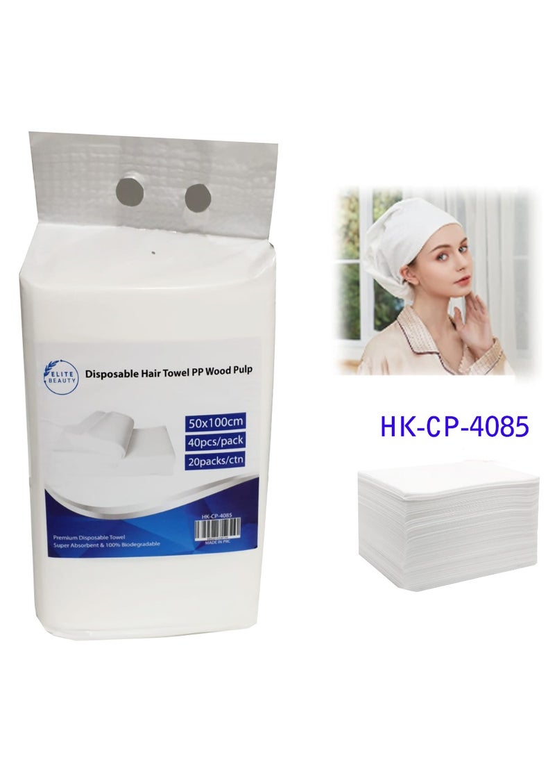 Elite Beauty Disposable Hair Towel 50 x 100 Cm 40pcs / pack Super Absorbent Using for Salon and Spa HK-CP-4085 - Image 1