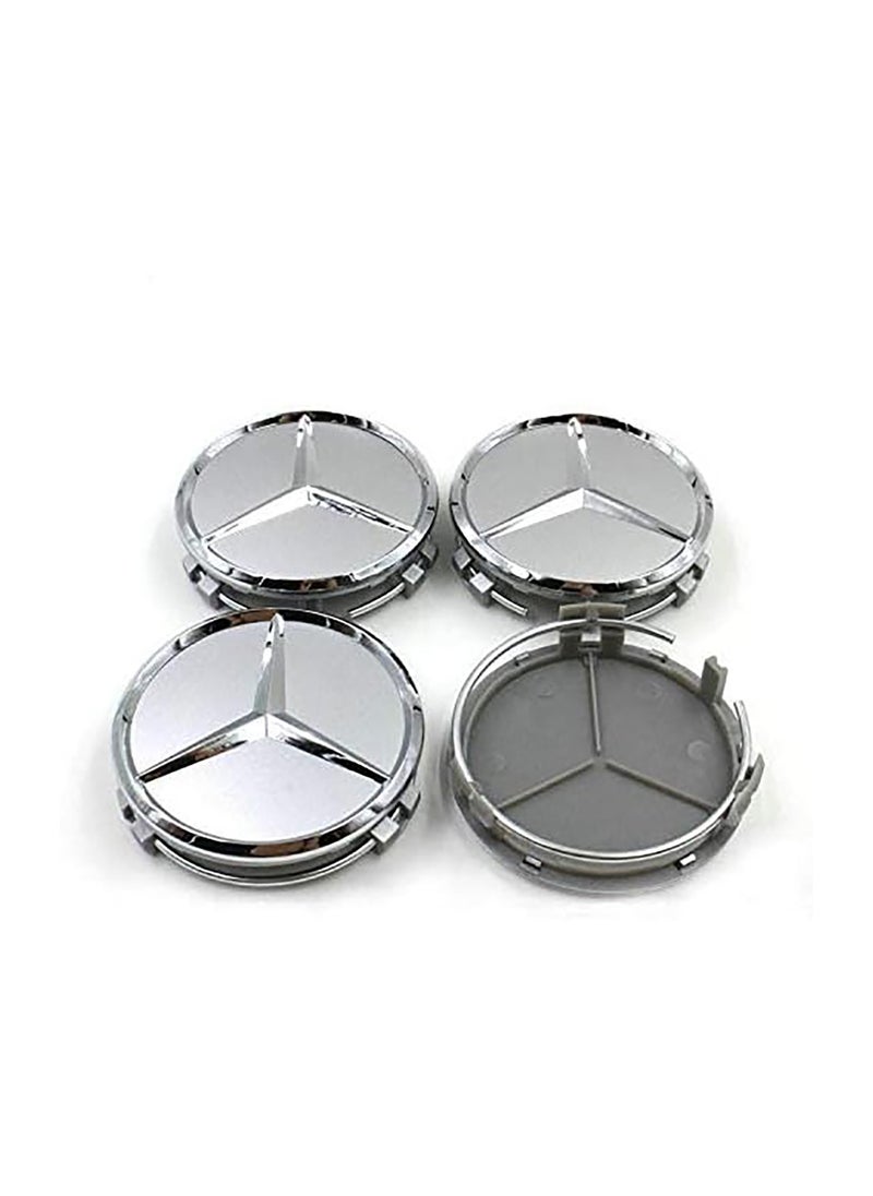 RATSAW Premium Silver Wheel Center Cap Set For Mercedes  - Image 2
