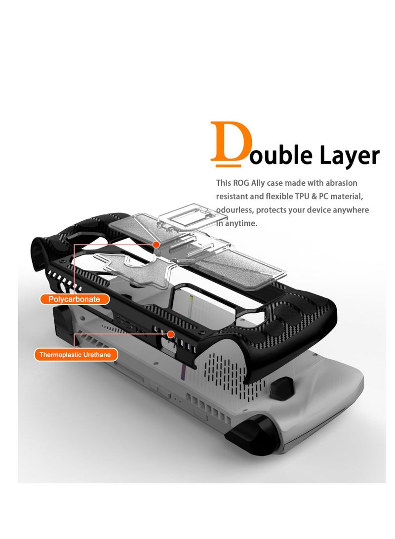 Compatible for ROG Ally Case, Shock-Absorption Anti-SlipScratch Slim Cover, with Kickstand Military Grade Protector Case, Accessories for ROG Ally Gaming Handheld (Black) - Image 2