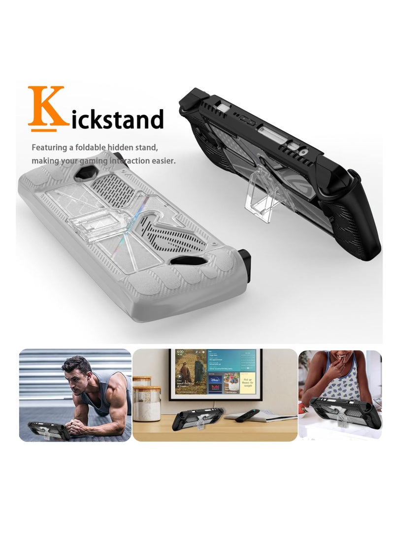 Compatible for ROG Ally Case, Shock-Absorption Anti-SlipScratch Slim Cover, with Kickstand Military Grade Protector Case, Accessories for ROG Ally Gaming Handheld (Black) - Image 4