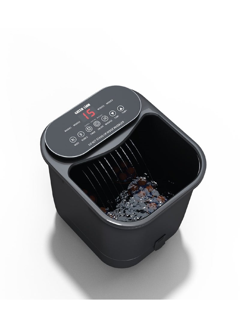 GREEN LION Foot Bath Massager / 4 Level Models / Digital Display / 13L Water Capacity / UK Plug / Touch Control / 500W Rated Power / Bump Massage / Spring Surfing / Foot Roller Massage - Black  - Image 4